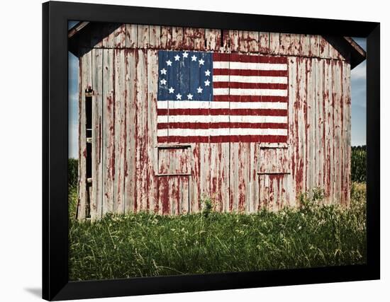 American flag painted on barn-Owaki-Framed Photographic Print