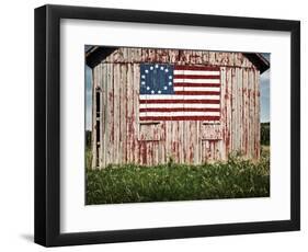 American flag painted on barn-Owaki-Framed Photographic Print