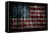 American Flag Painted On Fence Background-alexfiodorov-Framed Stretched Canvas