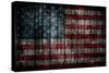 American Flag Painted On Fence Background-alexfiodorov-Stretched Canvas
