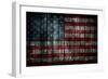 American Flag Painted On Fence Background-alexfiodorov-Framed Art Print