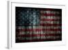 American Flag Painted On Fence Background-alexfiodorov-Framed Art Print