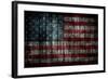 American Flag Painted On Fence Background-alexfiodorov-Framed Art Print