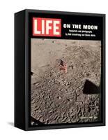 American Flag Planted on Moon, August 8, 1969-null-Framed Stretched Canvas