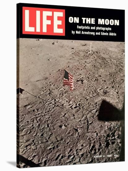 American Flag Planted on Moon, August 8, 1969-null-Stretched Canvas