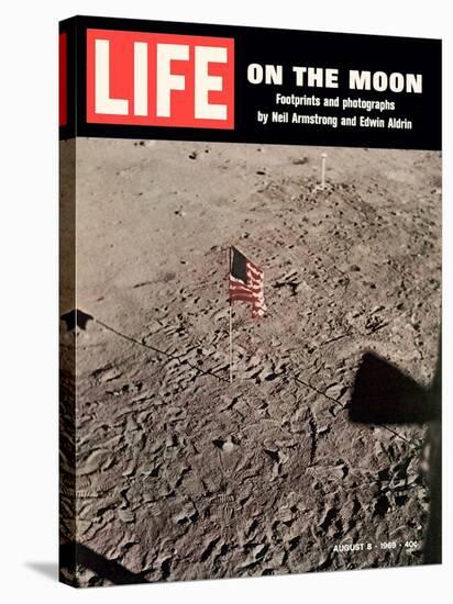 American Flag Planted on Moon, August 8, 1969-null-Stretched Canvas