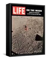 American Flag Planted on Moon, August 8, 1969-null-Framed Stretched Canvas