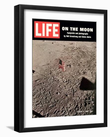 American Flag Planted on Moon, August 8, 1969-null-Framed Photographic Print
