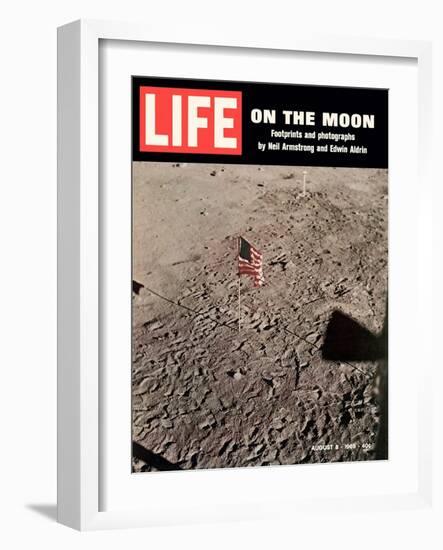 American Flag Planted on Moon, August 8, 1969-null-Framed Photographic Print