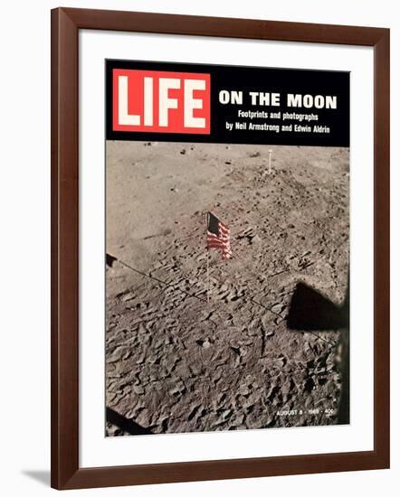 American Flag Planted on Moon, August 8, 1969-null-Framed Photographic Print