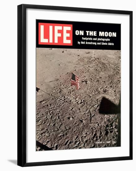 American Flag Planted on Moon, August 8, 1969-null-Framed Photographic Print