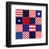 American Flag Quilt Pattern-null-Framed Art Print