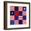 American Flag Quilt Pattern-null-Framed Art Print