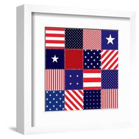 American Flag Quilt Pattern-null-Framed Art Print