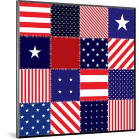 American Flag Quilt Pattern-null-Mounted Art Print