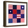 American Flag Quilt Pattern-null-Framed Art Print