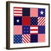 American Flag Quilt Pattern-null-Framed Art Print