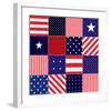 American Flag Quilt Pattern-null-Framed Art Print