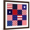 American Flag Quilt Pattern-null-Framed Art Print