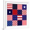 American Flag Quilt Pattern-null-Framed Art Print