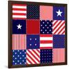 American Flag Quilt Pattern-null-Framed Art Print