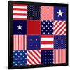 American Flag Quilt Pattern-null-Framed Art Print