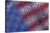 American flag reflection in dew drops-Darrell Gulin-Stretched Canvas