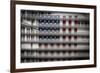 American Flag Through Window Blinds in Philadelphia, PA-null-Framed Photo