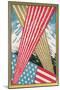 American Flag with Fireworks-Found Image Press-Mounted Giclee Print