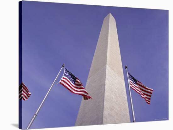 American Flags and the Washington Monument, Washington D.C., USA-Kim Hart-Stretched Canvas