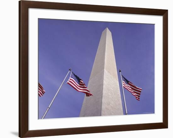 American Flags and the Washington Monument, Washington D.C., USA-Kim Hart-Framed Photographic Print