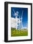 American flags at base of three soaring spires of the Air Force Memorial at One Air Force Memori...-null-Framed Photographic Print