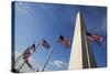 American Flags Encircling Washington Monument-Paul Souders-Stretched Canvas