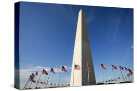 American Flags Encircling Washington Monument-Paul Souders-Stretched Canvas