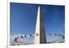 American Flags Encircling Washington Monument-Paul Souders-Framed Photographic Print