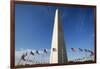 American Flags Encircling Washington Monument-Paul Souders-Framed Photographic Print