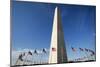 American Flags Encircling Washington Monument-Paul Souders-Mounted Photographic Print