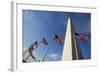 American Flags Encircling Washington Monument-Paul Souders-Framed Photographic Print