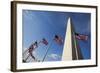 American Flags Encircling Washington Monument-Paul Souders-Framed Photographic Print