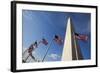 American Flags Encircling Washington Monument-Paul Souders-Framed Photographic Print