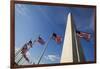 American Flags Encircling Washington Monument-Paul Souders-Framed Photographic Print