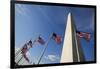 American Flags Encircling Washington Monument-Paul Souders-Framed Photographic Print