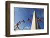 American Flags Encircling Washington Monument-Paul Souders-Framed Photographic Print