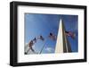 American Flags Encircling Washington Monument-Paul Souders-Framed Photographic Print