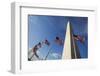 American Flags Encircling Washington Monument-Paul Souders-Framed Photographic Print