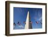 American Flags Encircling Washington Monument-Paul Souders-Framed Photographic Print