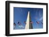 American Flags Encircling Washington Monument-Paul Souders-Framed Photographic Print