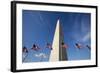 American Flags Encircling Washington Monument-Paul Souders-Framed Photographic Print