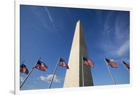 American Flags Encircling Washington Monument-Paul Souders-Framed Photographic Print