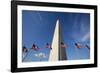 American Flags Encircling Washington Monument-Paul Souders-Framed Photographic Print